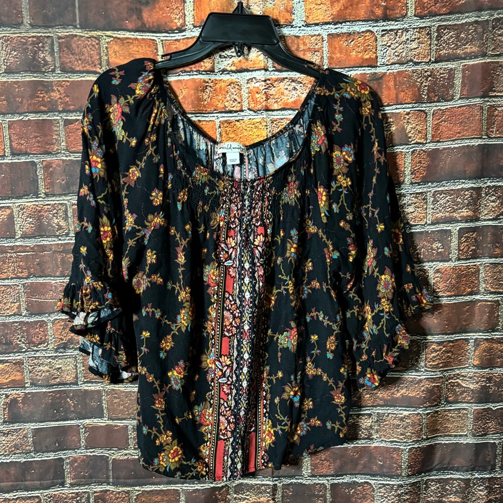 World Unity Boho Blouse Sz M